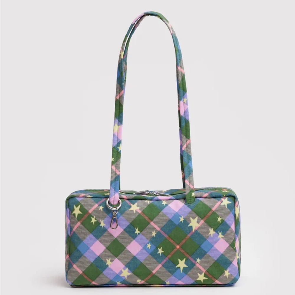 Baggu Nylon Bowler in Green Star Plaid NWT